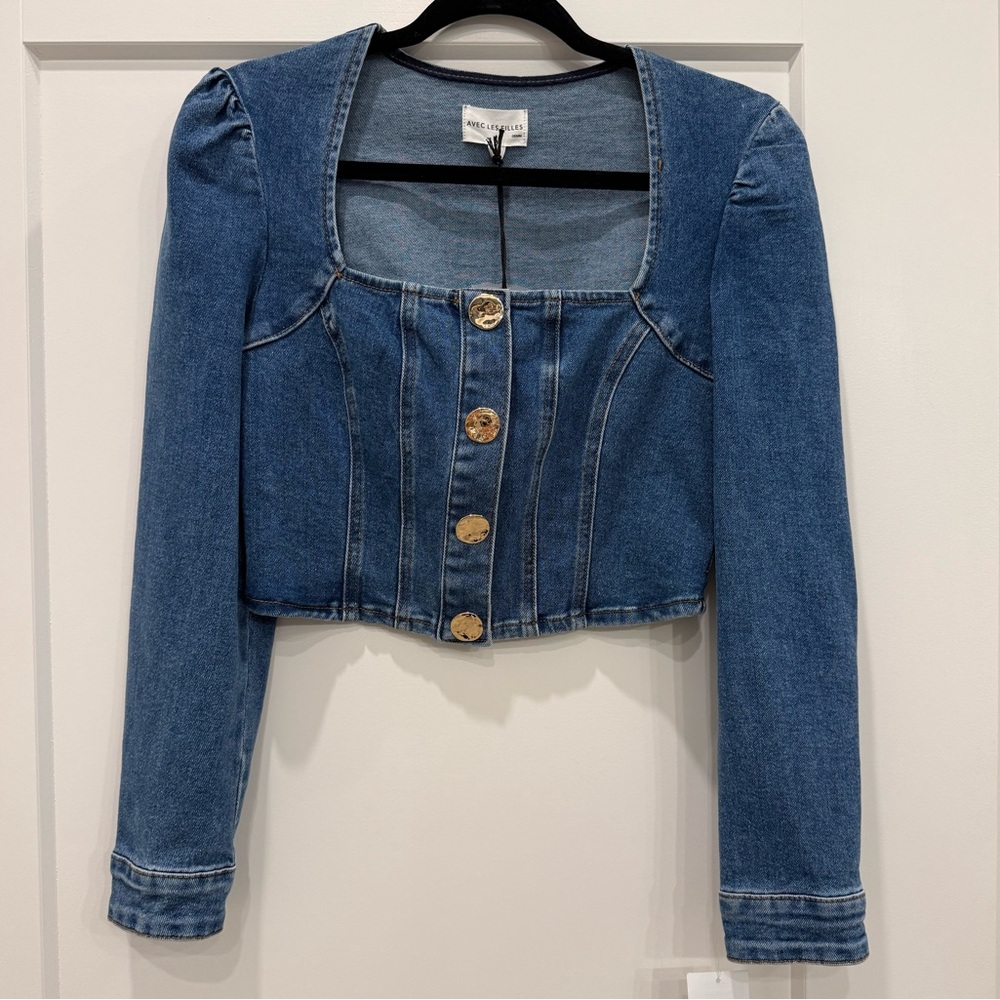 New with tags! Avec Les Filles long sleeve denim top